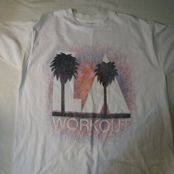 Vintage LA Workout Palm Trees T-Shirt - Picture 1 of 8